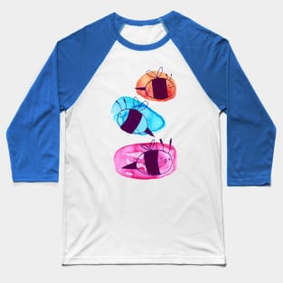 Colorful Watercolor Bees Baseball T-Shirt